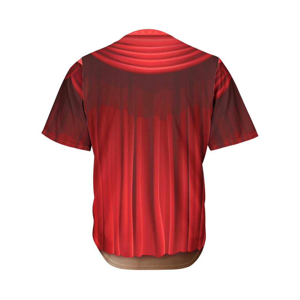 Red Curtain Theater Print Men's Baseball Jersey