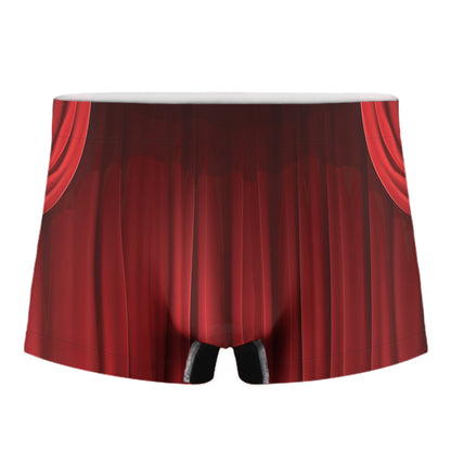 Red Curtain Theater Print Men's Boxer Briefs