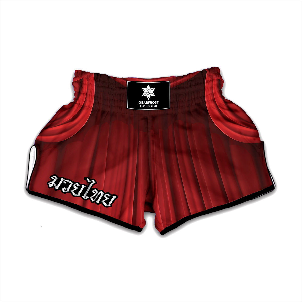 Red Curtain Theater Print Muay Thai Boxing Shorts