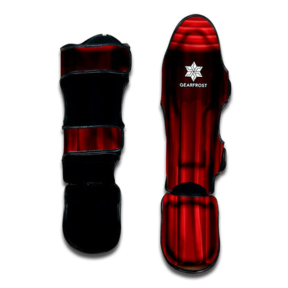 Red Curtain Theater Print Muay Thai Shin Guard