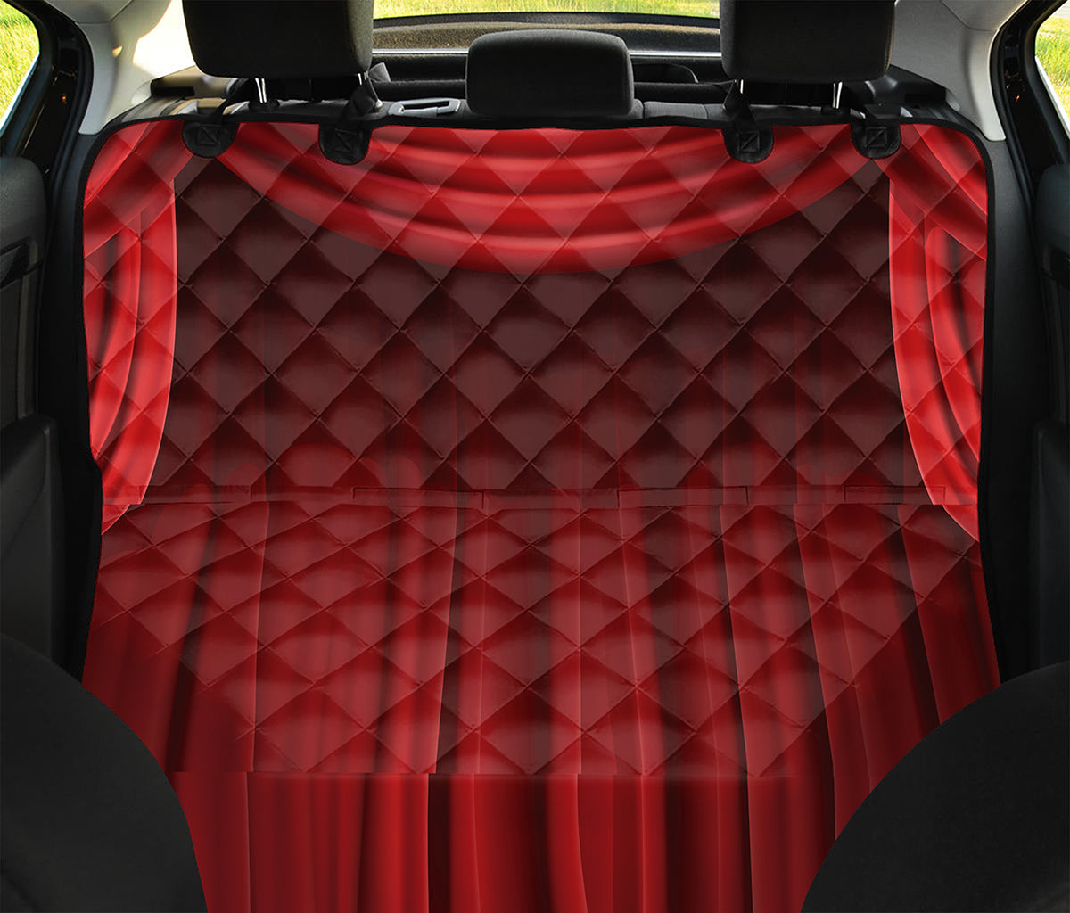 Red Curtain Theater Print Pet Car Back Seat Cover