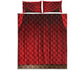 Red Curtain Theater Print Quilt Bed Set