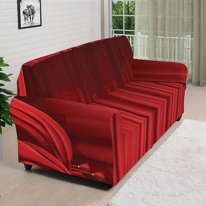 Red Curtain Theater Print Sofa Cover