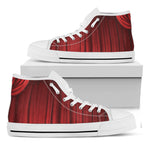 Red Curtain Theater Print White High Top Shoes