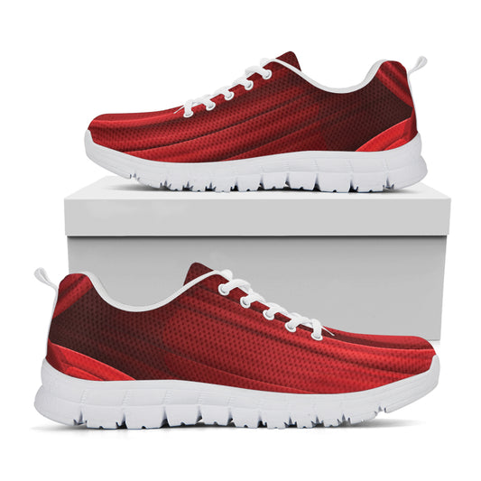 Red Curtain Theater Print White Sneakers