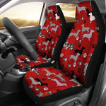 Red Dachshund Pattern Universal Fit Car Seat Covers GearFrost