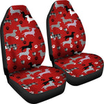 Red Dachshund Pattern Universal Fit Car Seat Covers GearFrost