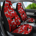 Red Dachshund Pattern Universal Fit Car Seat Covers GearFrost