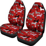 Red Dachshund Pattern Universal Fit Car Seat Covers GearFrost