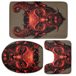 Red Devil Satan Print 3 Piece Bath Mat Set
