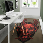 Red Devil Satan Print Area Rug
