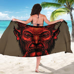 Red Devil Satan Print Beach Sarong Wrap
