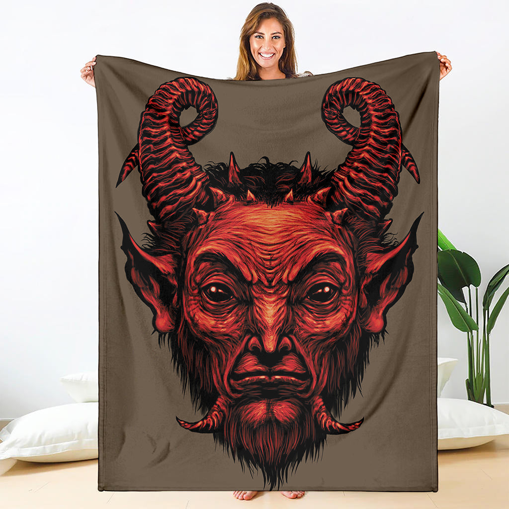 Red Devil Satan Print Blanket
