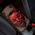 Red Devil Satan Print Car Center Console Cover