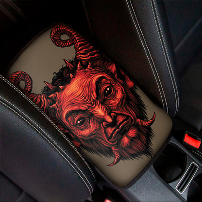 Red Devil Satan Print Car Center Console Cover