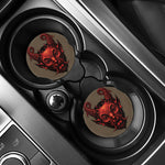 Red Devil Satan Print Car Coasters