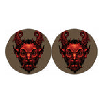 Red Devil Satan Print Car Coasters