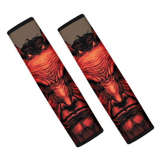 Red Devil Satan Print Car Seat Belt Covers