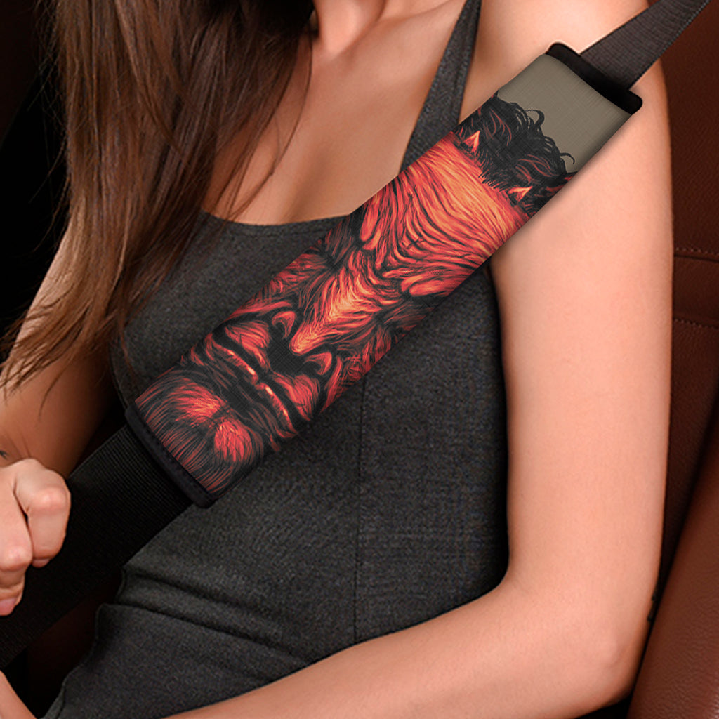 Red Devil Satan Print Car Seat Belt Covers