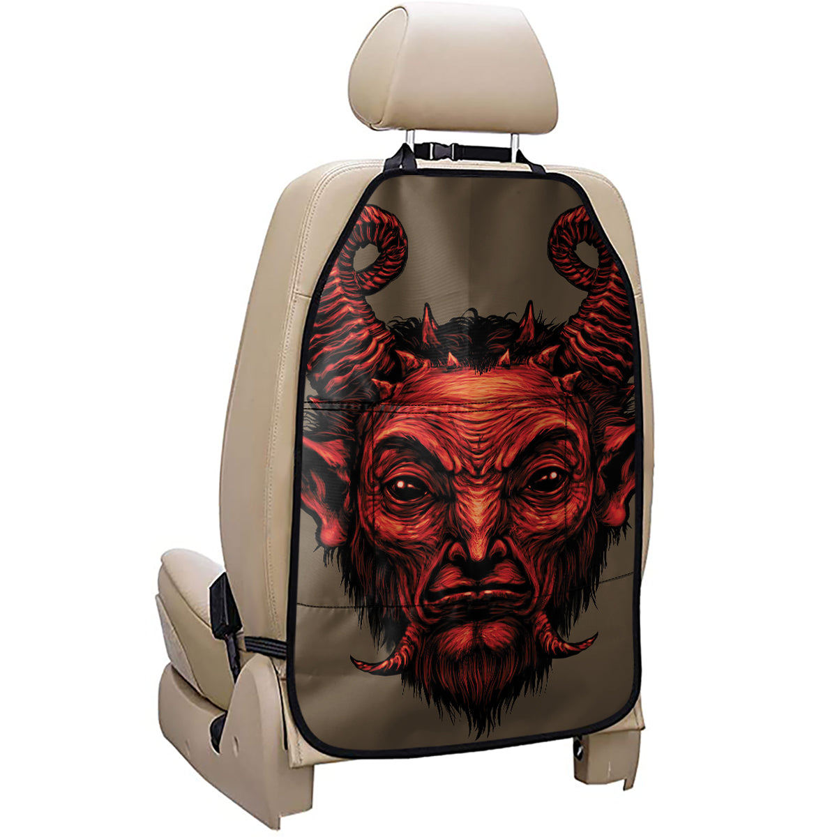 Red Devil Satan Print Car Seat Organizers