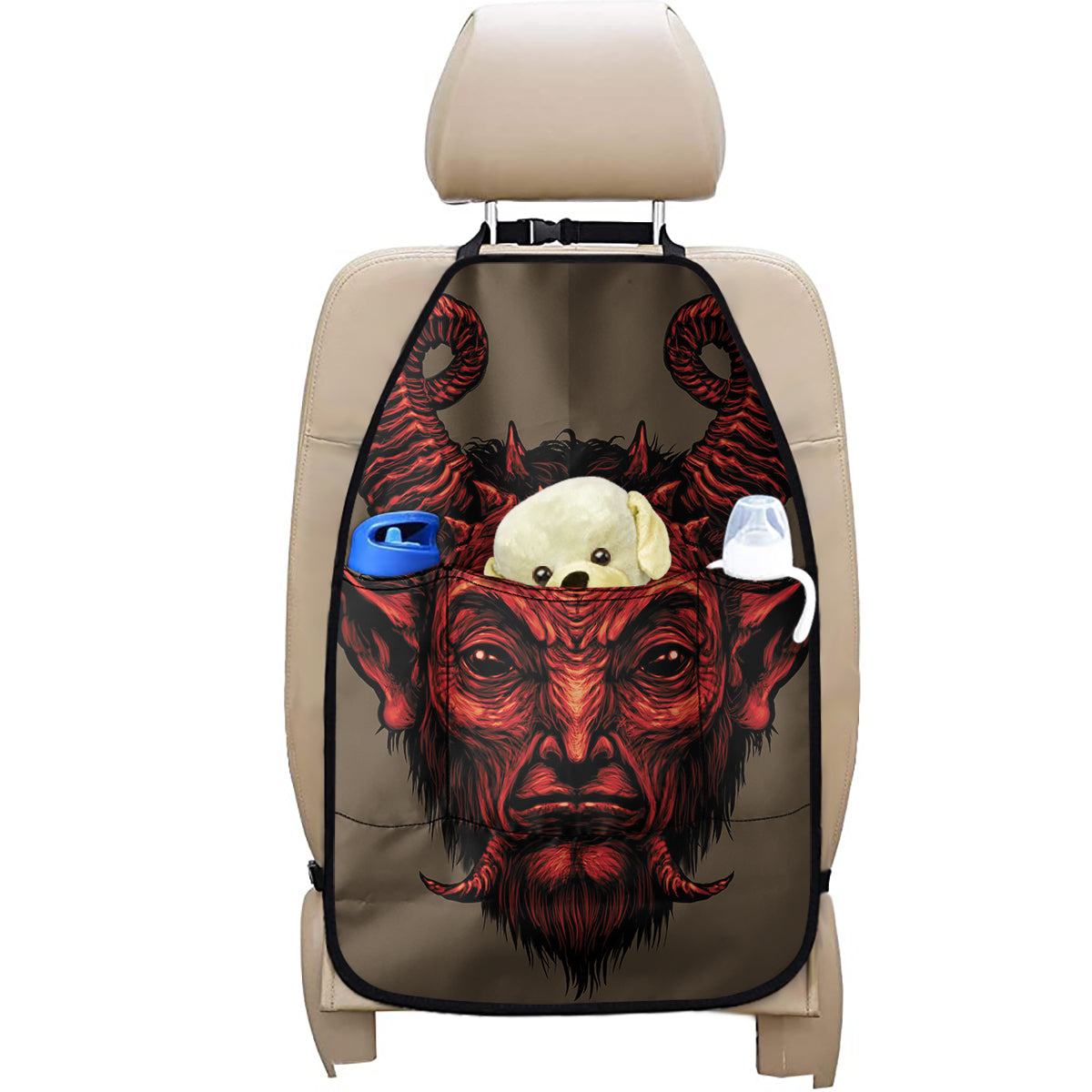 Red Devil Satan Print Car Seat Organizers