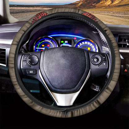 Red Devil Satan Print Car Steering Wheel Cover