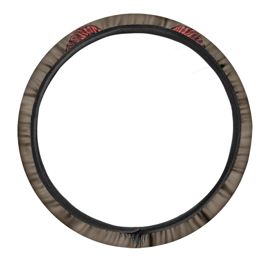 Red Devil Satan Print Car Steering Wheel Cover