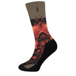 Red Devil Satan Print Crew Socks