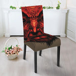 Red Devil Satan Print Dining Chair Slipcover