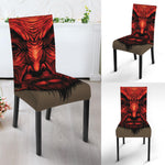 Red Devil Satan Print Dining Chair Slipcover