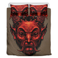 Red Devil Satan Print Duvet Cover Bedding Set