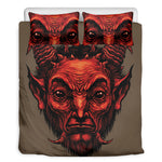 Red Devil Satan Print Duvet Cover Bedding Set