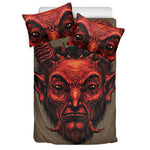 Red Devil Satan Print Duvet Cover Bedding Set