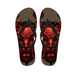Red Devil Satan Print Flip Flops