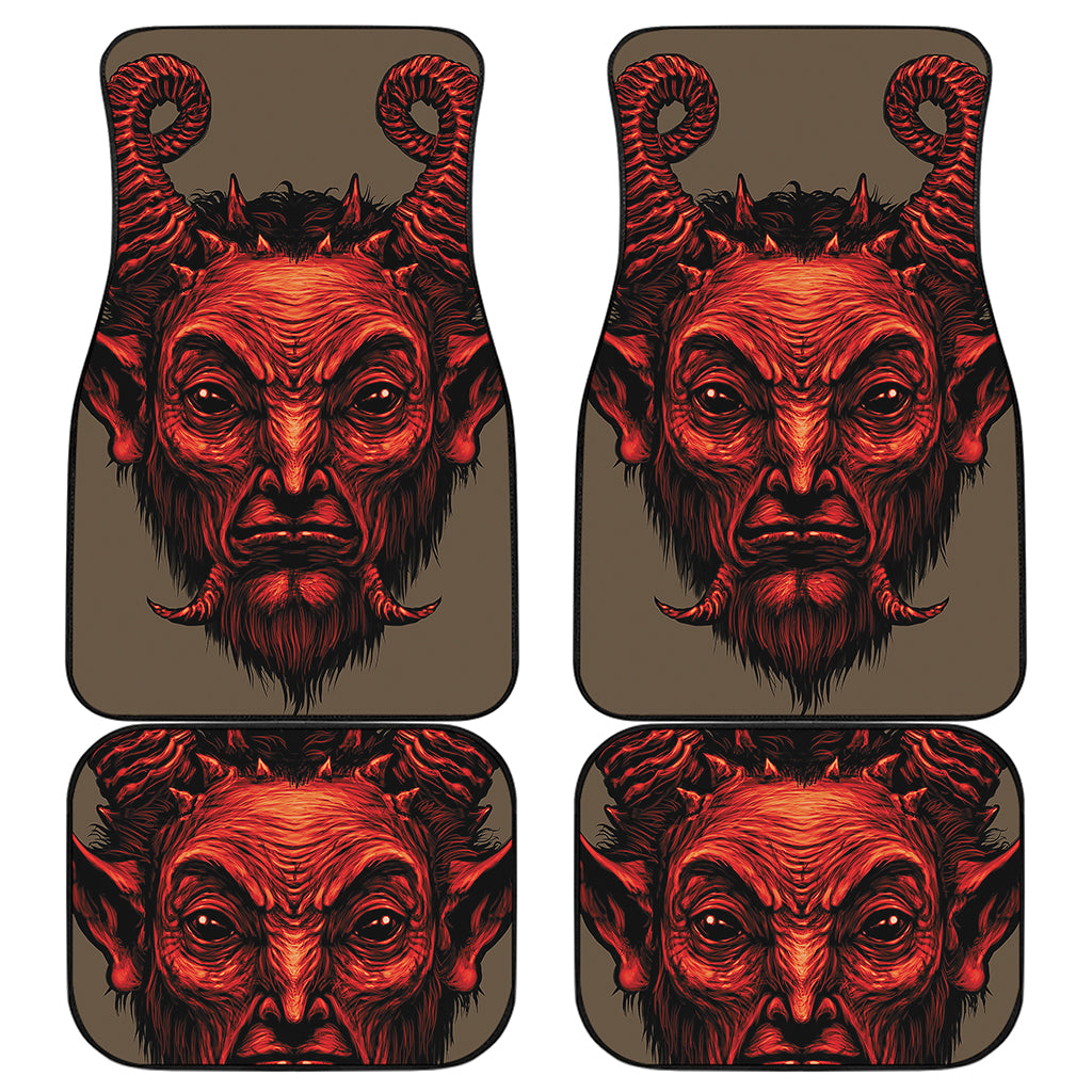 Red Devil Satan Print Front and Back Car Floor Mats
