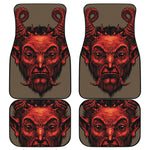 Red Devil Satan Print Front and Back Car Floor Mats
