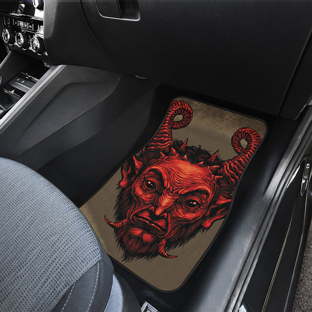 Red Devil Satan Print Front and Back Car Floor Mats
