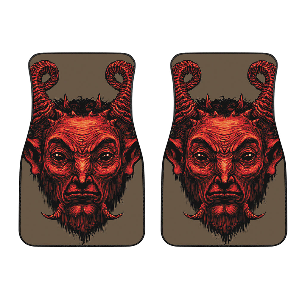 Red Devil Satan Print Front Car Floor Mats