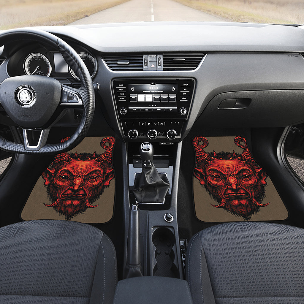 Red Devil Satan Print Front Car Floor Mats