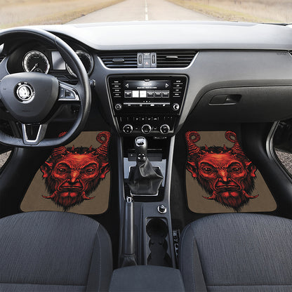 Red Devil Satan Print Front Car Floor Mats