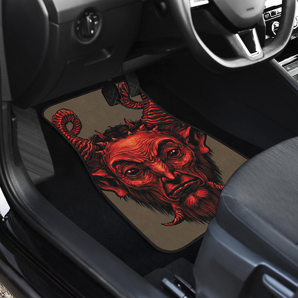 Red Devil Satan Print Front Car Floor Mats