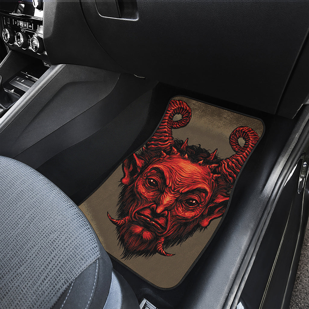 Red Devil Satan Print Front Car Floor Mats