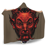 Red Devil Satan Print Hooded Blanket
