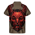 Red Devil Satan Print Men's Short Sleeve Shirt