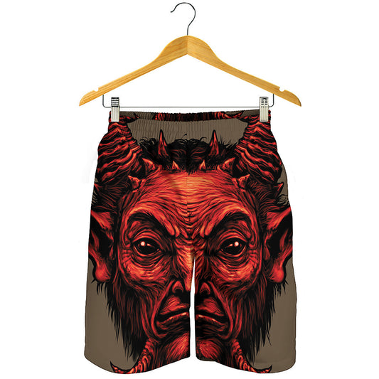 Red Devil Satan Print Men's Shorts