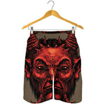 Red Devil Satan Print Men's Shorts