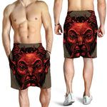 Red Devil Satan Print Men's Shorts