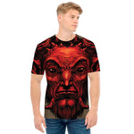 Red Devil Satan Print Men's T-Shirt