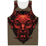 Red Devil Satan Print Men's Tank Top