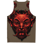 Red Devil Satan Print Men's Tank Top